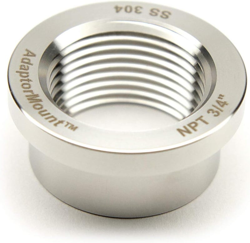 AdaptorMount 3/4" NPT Stainless Steel 304 Female Threaded Stepped Weld Bung Mounting Fitting (OD 1.2") with Top Head (OD 1.5") - Image 4